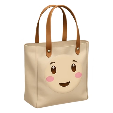 generate an ios genmoji of tote bag beige sticker