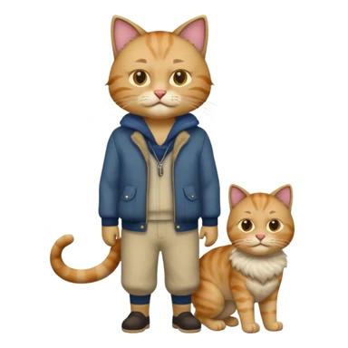 full body cat with the head of a man  sticker