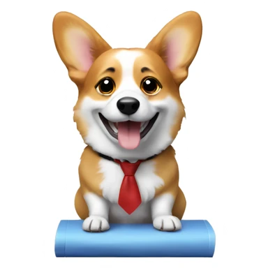 corgi solving a math exam paper happily sticker