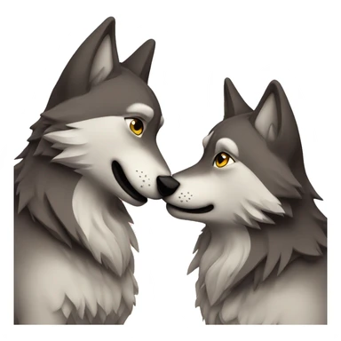 Two wolfs kiss sticker