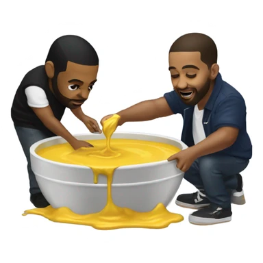￼Ken￼drik Lamar  pouring mustard on drake sticker