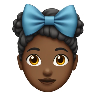 black girl with bow in her hair sticker