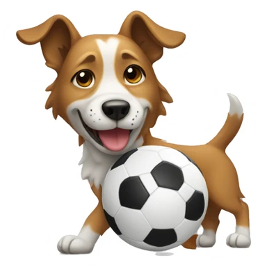 Dog playing soccer sticker