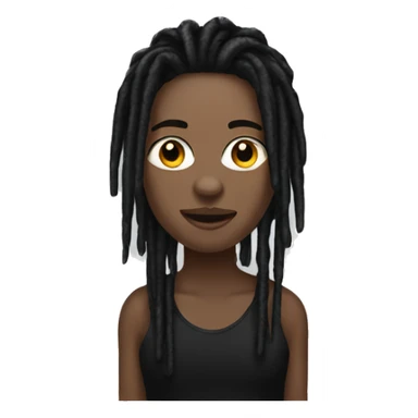 White female red black hair with black male dreads sticker