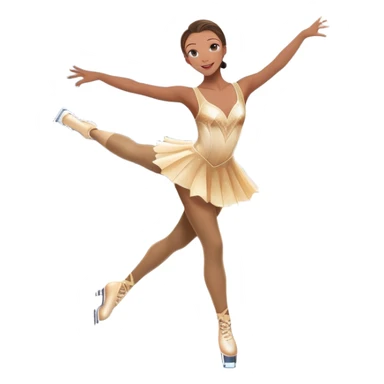 A grand ice rink palace with shining spotlights and cheering spectators in the stands. A graceful figure skater performing a spin on the ice. Transparent background highlights the elegance and artistry of figure skating sticker