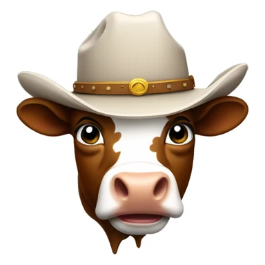 Bull wearing Cowboy hat sticker