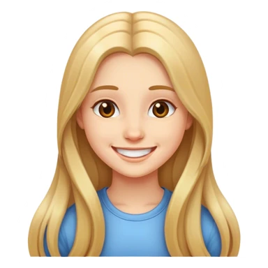 smiling girl with long hair sticker