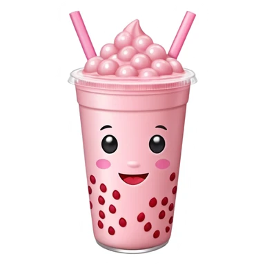 strawberry boba milk tea sticker