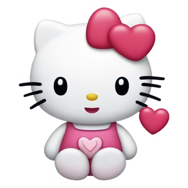 Hello Kitty with hearts sticker