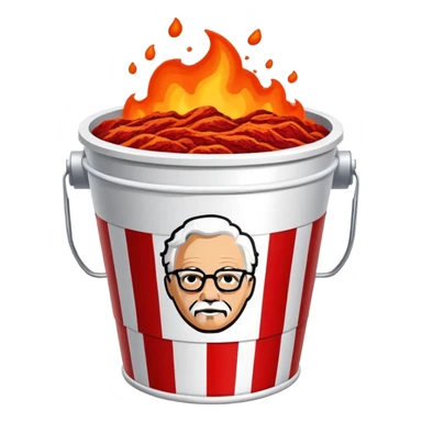 kfc bucket white and red stripes with lava sticker