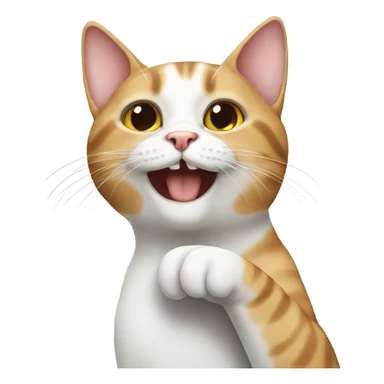 cat with italian hand sticker