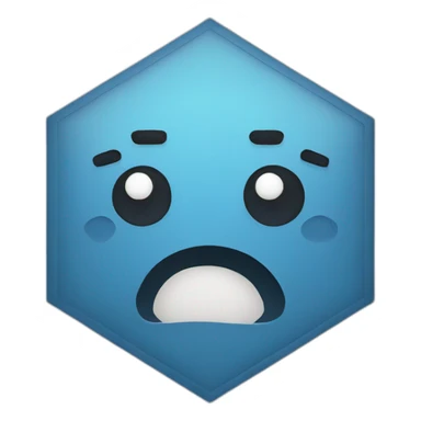a hexagon crying sticker