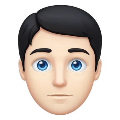 white male with black hair and blue eyes  sticker