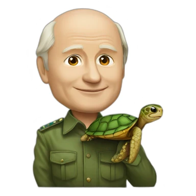 vladimir poutine avec une tortue sticker