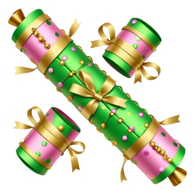 light green and light pink christmas crackers sticker