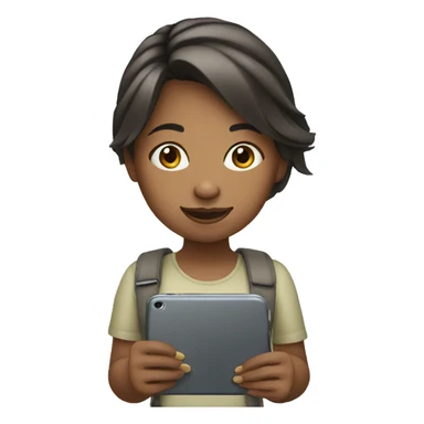 girl using mobile sticker