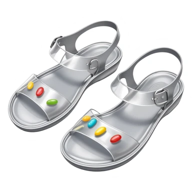 Silver jelly bean sandals sticker