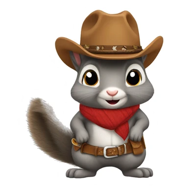 Grey squirrel wearing cowboy boots  sticker