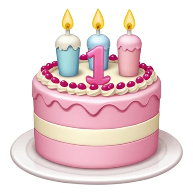 pastel de cumpleaños de 3 niveles con un liston rosa sticker