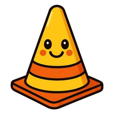 yellow cone, playful cartoon style sticker