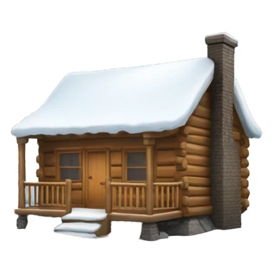 Cabin with snow on roof sticker