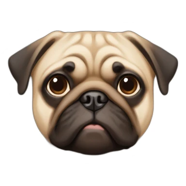 30% Pug 70% Chihwahwa tan and brown sticker