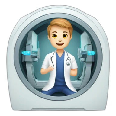 radiologist in mri machine sticker