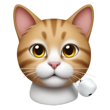 Cat with AirPods  sticker