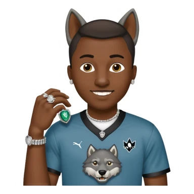 I want a guy with timber wolves jersey and diamond grillz and rolex sticker