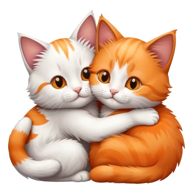 Two cats hugging each other  sticker