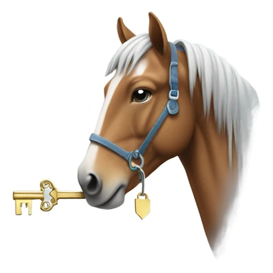 Horse holding key with snow on the tip sticker