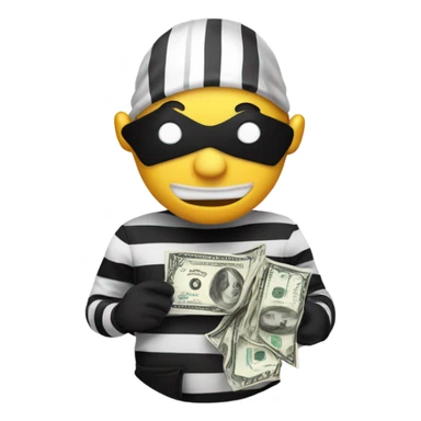 The robber emoji from BitLife sticker