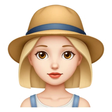 A girl wearing a hat sticker