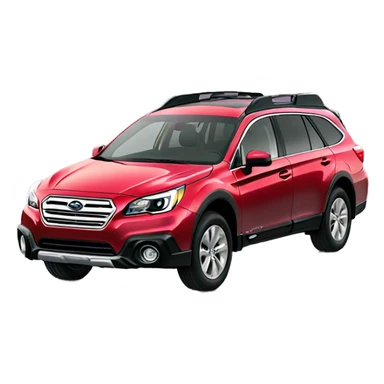 red subaru outback with yellow fog lights sticker