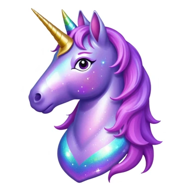 glitter purple unicorn sticker