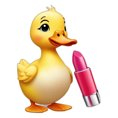 duckling that holds lipstick sticker