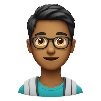 A 15 year old Indian boy wearing glasses sticker