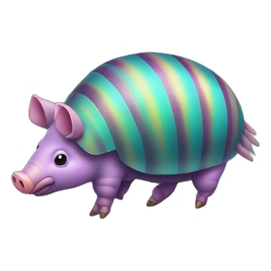 Iridescent spotted striped cyan purple gradient pig armadillo cow centipede insect sticker