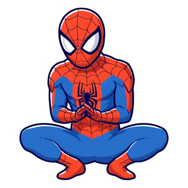spider-man with prayer hands sticker