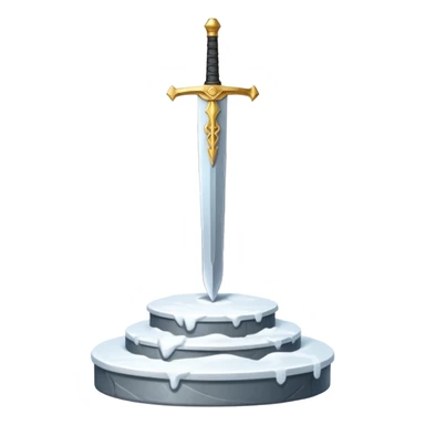 sharp sword in snow pedestal sticker
