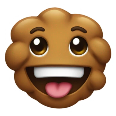 A poo with a smily face sticker