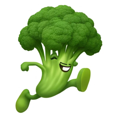 sprinting broccoli joyfully  sticker