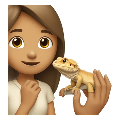 girl holding bearded dragon sticker