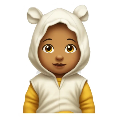 White baby in a Winnie the Pooh costume  sticker