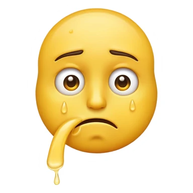 make a standard face emoji dragging and smelling a wet finger under its nose sticker