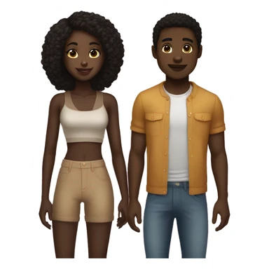 dark skin girl and light skin boyfriendfriend sticker