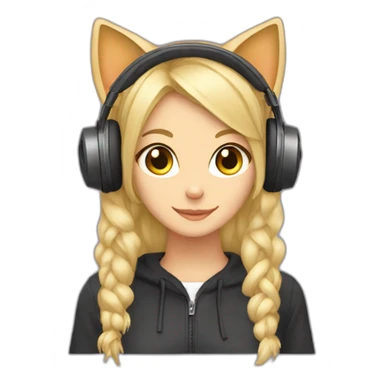 she blond developer cat ears headphones sticker