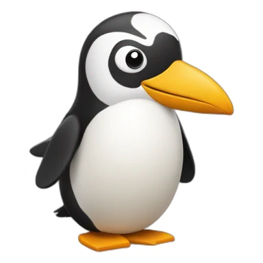 pingouin sur vache sticker