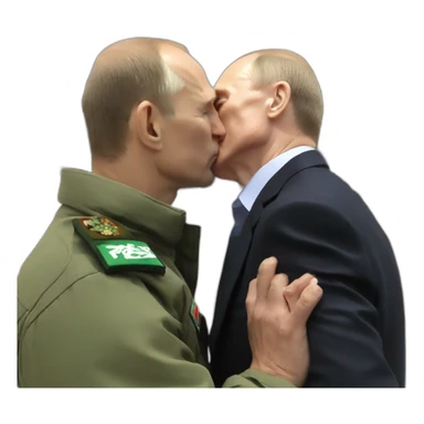 Putin kisses hamas leader sticker