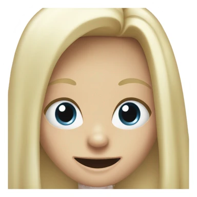 white blond girl with big teeth sticker